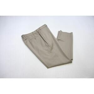 Brooks Brothers Madison Dress Pants 100% Wool Olive Flat Mens Sz 44 x 32